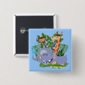 Niedliche Safari-Tiere Button (Vorne & Hinten)