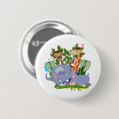 Niedliche Safari-Tiere Button (Vorne & Hinten)
