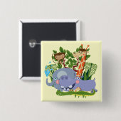 Niedliche Safari-Tiere Button (Vorne & Hinten)