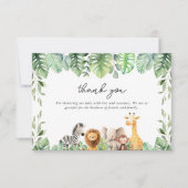 Niedliche Safari-Tiere Dankeschön-Karte Dankeskarte (Vorderseite)