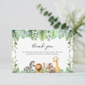 Niedliche Safari-Tiere Dankeschön-Karte Dankeskarte (Stehend Vorderseite)