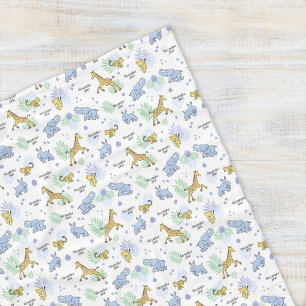 Niedliche Safari-Tiere Farbe Name Baby Kinder weiß Fleecedecke