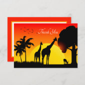 niedliche Safari-Tiere fügen Text hinzu Dankeskarte (Vorne/Hinten)