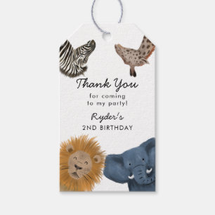 Niedliche Safari-Tiere Geburtstagsparty Geschenkanhänger