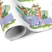 Niedliche Safari-Tiere Geschenkpapier (Rolleneckpunkt)