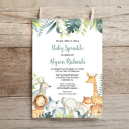 Niedliche Safari-Tiere geschlechtsneutral streuen Einladung