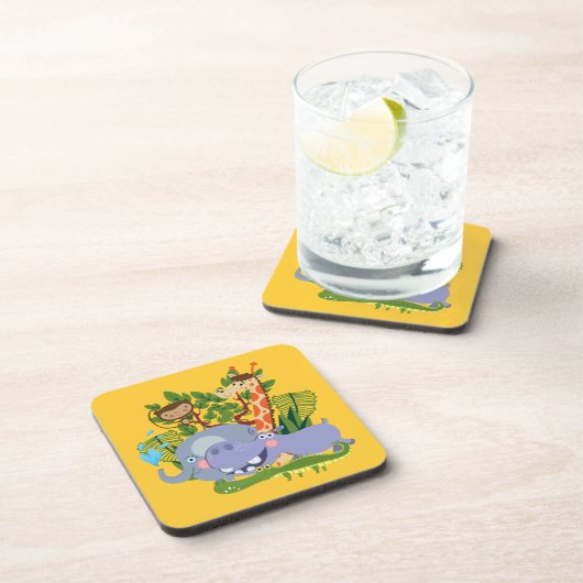 Niedliche Safari-Tiere Getränkeuntersetzer (Rechte Seite)