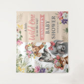 Niedliche Safari-Tiere Girl-Babydusche - Hintergru Wandteppich (Vorderseite)