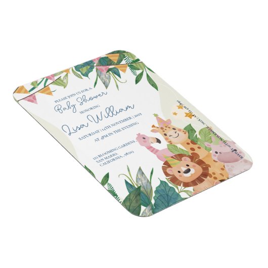 Niedliche Safari Tiere Grünes Thema Kinderdusche Magnet (Rechte Seite)