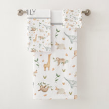 Niedliche Safari-Tiere Kinder Badetuch Set