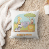 Niedliche Safari Tiere Kindernahrung Kinderzimmer  Kissen (Decke)