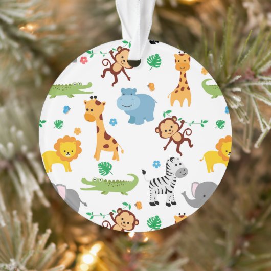 Niedliche Safari Tiere Kinderzimmer Muster Tote Ta Ornament (Baum)