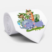 Niedliche Safari-Tiere Krawatte (Gerollt)