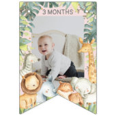 Niedliche Safari-Tiere Mädchen zum ersten Geburtst Wimpelkette (Zweite Fahne)