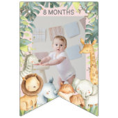 Niedliche Safari-Tiere Mädchen zum ersten Geburtst Wimpelkette (Dritte Fahne)