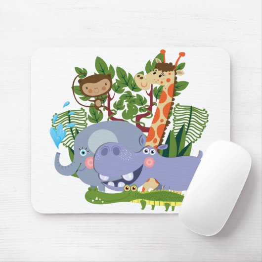 Niedliche Safari-Tiere Mousepad (Mit Mouse)