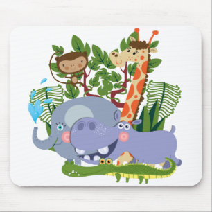 Niedliche Safari-Tiere Mousepad