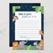 Niedliche Safari Tiere Neue Mommy Advice Duschkart Hinweiskarte (Vorne/Hinten)