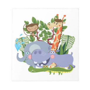 Niedliche Safari-Tiere Notizblock