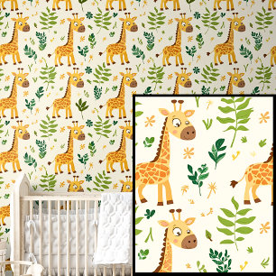 Niedliche Safari-Tiere Orange Giraffen Tapete