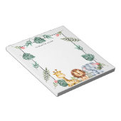 Niedliche Safari-Tiere Personalisiert Notizblock (angewinkelt)