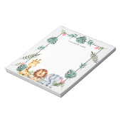 Niedliche Safari-Tiere Personalisiert Notizblock (Rotiert)