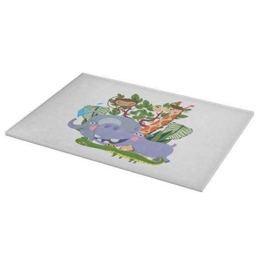 Niedliche Safari-Tiere Schneidebrett (Ecke)