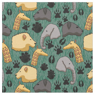 Niedliche Safari-Tiere Stoff