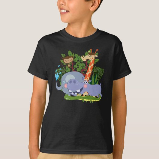 Niedliche Safari-Tiere T-Shirt (Vorderseite)
