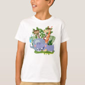 Niedliche Safari-Tiere T-Shirt (Vorderseite)