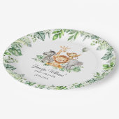 Niedliche Safari Tiere Wild Eine Babydusche Pappteller (Schrägansicht)