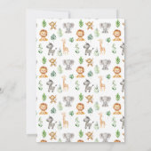 Niedliche Safari Tiere Wild One Baby Dusche Einladung (Rückseite)