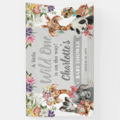 Niedliche Safari Tiere Wild One Boy Baby Dusche Banner (Vertikal)