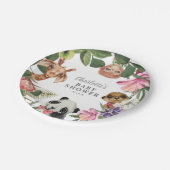 Niedliche Safari Tiere Wild One Boy Baby Dusche Pappteller (Schrägansicht)