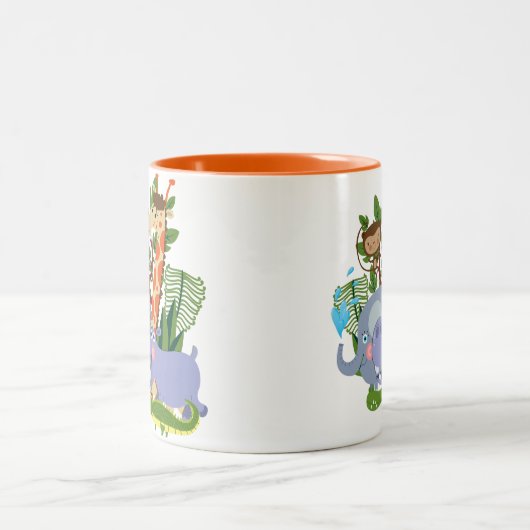 Niedliche Safari-Tiere Zweifarbige Tasse (Mittel)