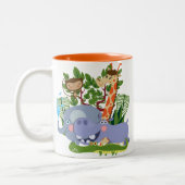 Niedliche Safari-Tiere Zweifarbige Tasse (Links)