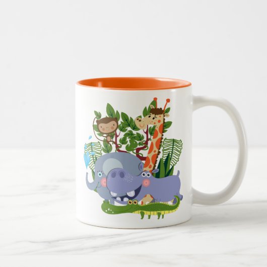 Niedliche Safari-Tiere Zweifarbige Tasse (Rechts)