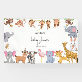 Niedliche Safari tierische Babydusche Banner