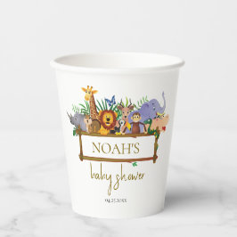 Niedliche Safari tierische Babydusche Pappbecher