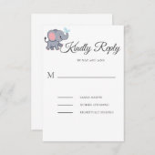 Niedliche Safari tierische Babydusche RSVP Karte (Vorne/Hinten)