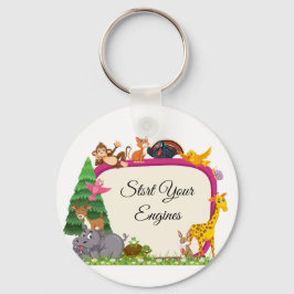 Niedliche Safari tierische Babydusche Schlüsselanhänger