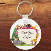 Niedliche Safari tierische Babydusche Schlüsselanhänger (Rückseite)