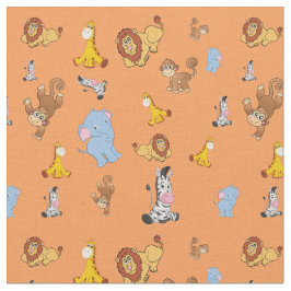 niedliche Safari-Tiermuster in Orange - Giraffe, E Stoff