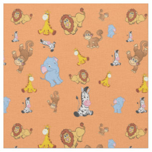 niedliche Safari-Tiermuster in Orange - Giraffe, E Stoff