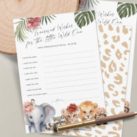 Niedliche Safari Wild One Baby Girl wünscht Card