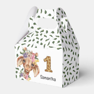 Niedliche Safarigiraffe für Wildtierkinder Akzentk Geschenkschachtel