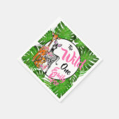 Niedliche Safaritiere 1. Geburtstag | Dschungeltie Serviette (Ecke)