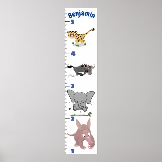 Niedliche Safaritiere Cartoon Poster (Vorne)