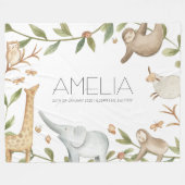 Niedliche Safaritiere große Fleecedecke (Vorderseite (Horizontal))