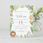 Niedliche Safaritiere wild Einladung (Stehend Vorderseite)